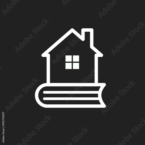 Book and House Logo Design Representing Home Education