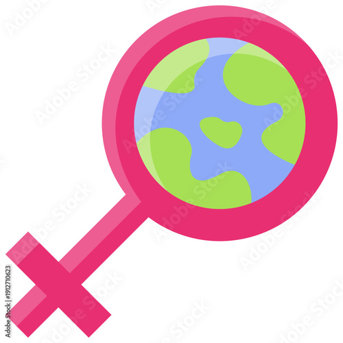 World with Female Symbol