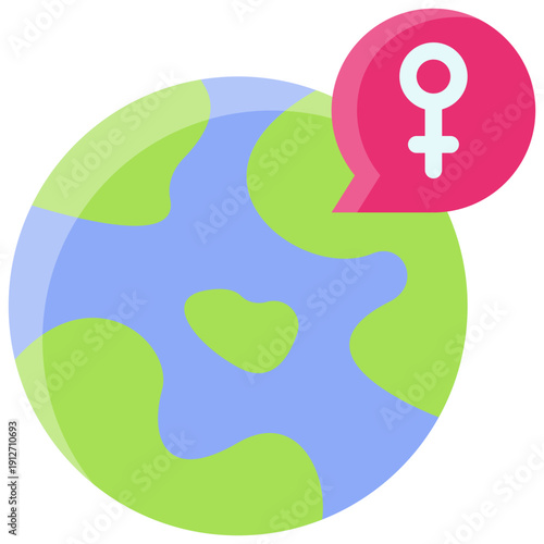 Globe with Female Symbol
