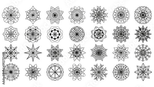 intricate abstract geometric patterns mandalas sacred geometry designs ideal for spiritual art meditation and graphic resources.