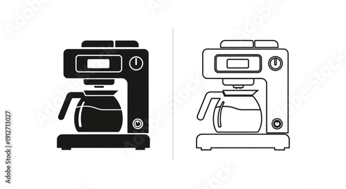Coffee maker icon set, modern coffee machine symbols, vector coffee brewer illustrations Vector