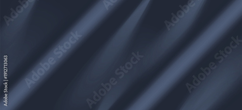 Black dark gray blue abstract elegant background. Drapery. Curtain. Fabric material. Soft folds
