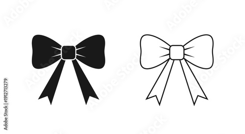 Elegant black and white bow ties for fashion and design projects Vector