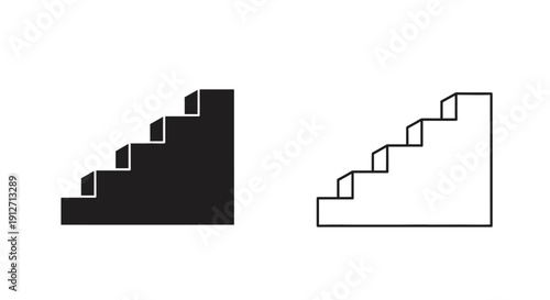 Modern staircase designs for contemporary homes and offices with minimalist style Vector