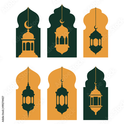 set of islamic icons