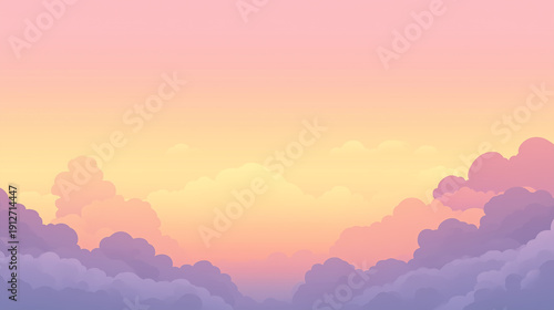 A Delicate Blend of Soft Clouds and Pastel Gradients for a Tranquil and Dreamy Ambiance.