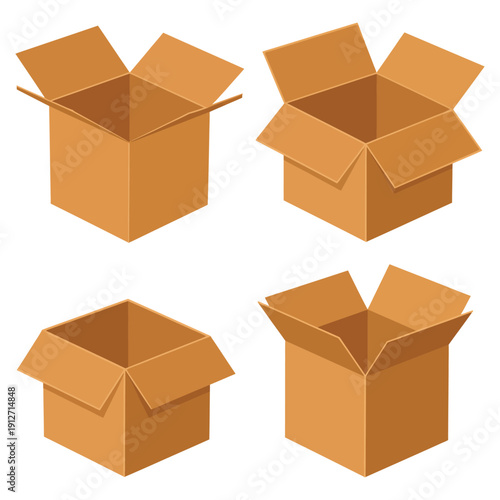 set of cardboard boxes