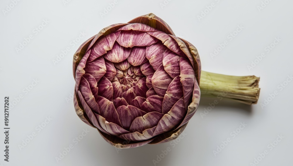 Obraz premium New artichoke leaves on light backdrop