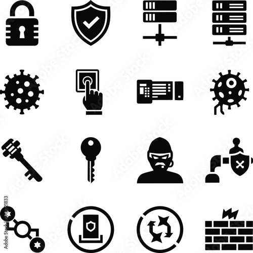 Essential Cybersecurity Icons for Modern Digital Security Solutions