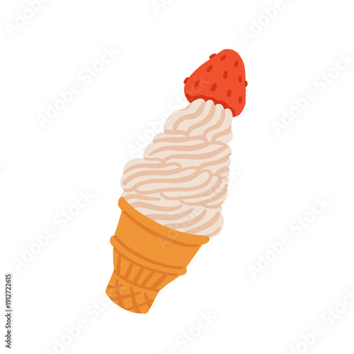 Cute Ice Cream Vector Set. Flat Cartoon Popsicles, Cones and Frozen Desserts Collection. Sweet Summer Treats Illustration for Menu, Stickers, Patterns, Kids Design