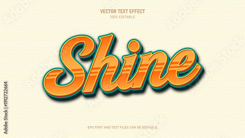 Shine 3d style retro editable text effect