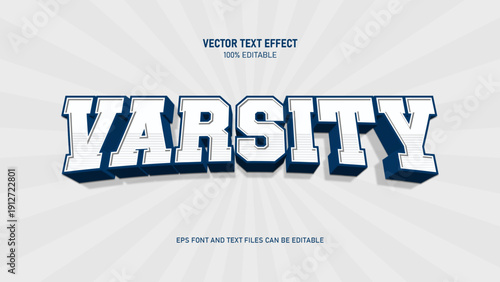 varsity text effect, sport varsity style text effect