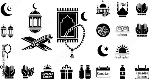 Solid Black Islamic Prayer Mat Icon