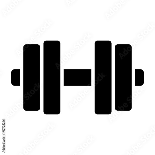 Barbell weightlifting icon silhouette isolated on transparent background.