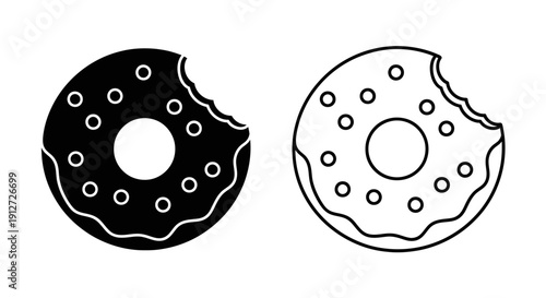 Delicious donut designs with holes and dots Vector