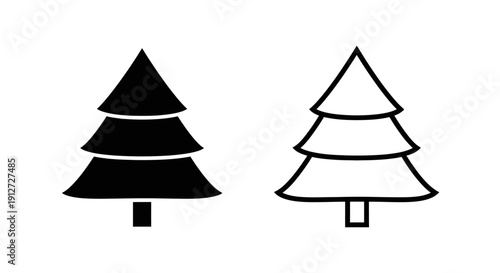 Two different christmas tree designs, minimalist christmas tree designs Vector