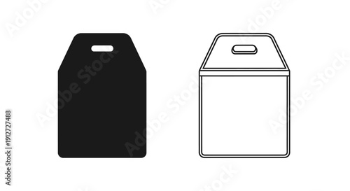 Black and white shopping bag icon set for e-commerce and retail business Vector
