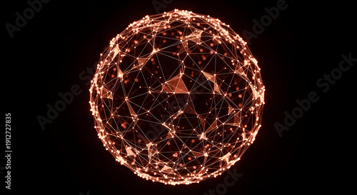 Abstract neural network sphere illustration representing connectivity and data flow