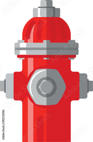 Red Fire Hydrant Vector Graphic Isolated on White Background