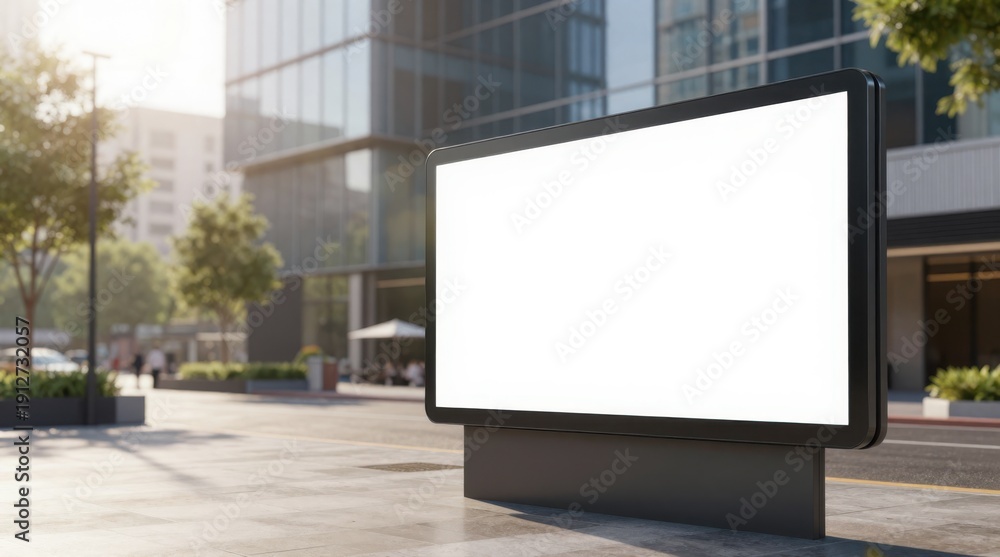 Fototapeta premium Blank Billboard Mockup in Urban Setting for Advertising and Promotional Campaigns, Customizable Display