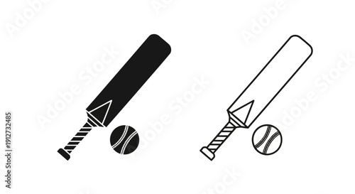 Cricket bat and ball illustration design vector art Vector