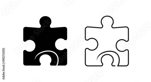 Puzzle piece icon set, jigsaw puzzle parts, connecting jigsaw puzzle, jigsaw puzzle Vector