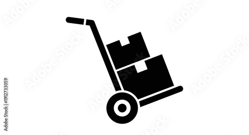Hand Truck with Boxes Icon – Moving Delivery Logistics Symbol