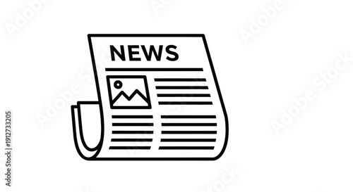 Newspaper Icon – Daily News Article Media Symbol
