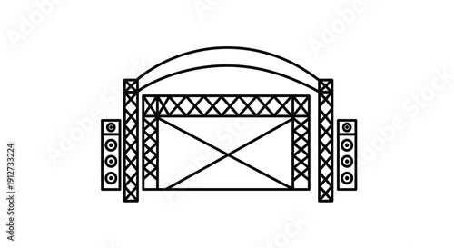 Concert Stage Icon – Outdoor Music Festival Platform Symbol