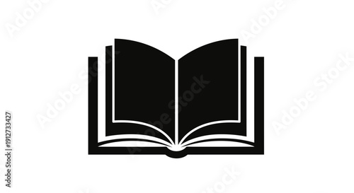 Open Book Icon – Education Knowledge Learning Symbol