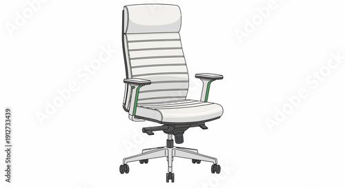 Ergonomic Office Chair Icon – Modern Swivel Desk Chair Illustration