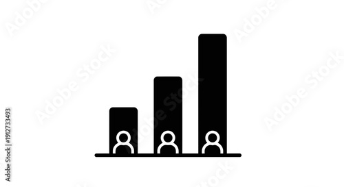Business Growth Bar Chart Icon – Team Performance Analytics Symbol