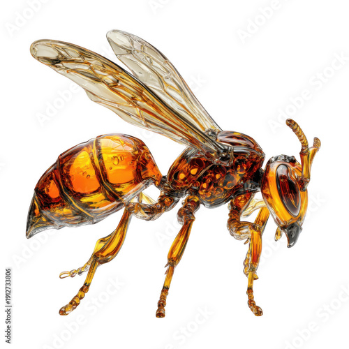 Amber Wasp Side Profile Cutout