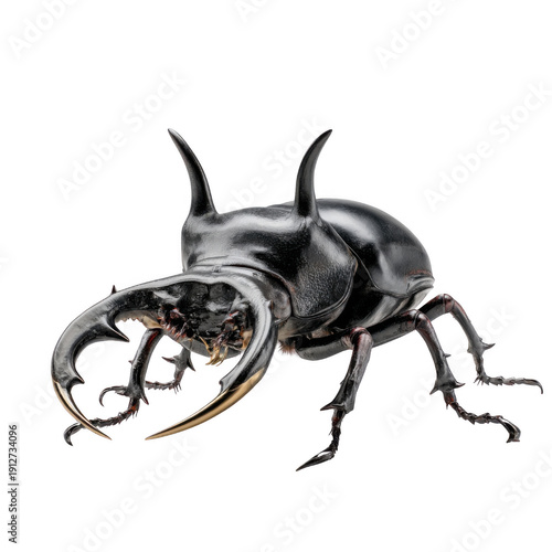 Black Stag Beetle Side View