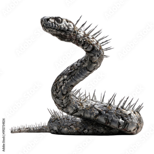 Spiny Grey Snake Upright Coil