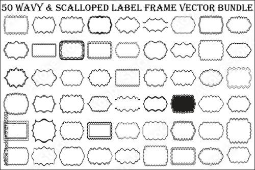 Wavy Scalloped Label Frame Bundle