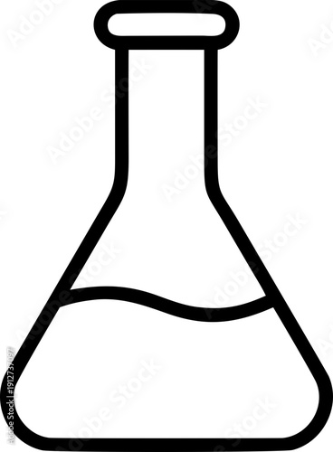 Black erlenmeyer flask icon - outline
