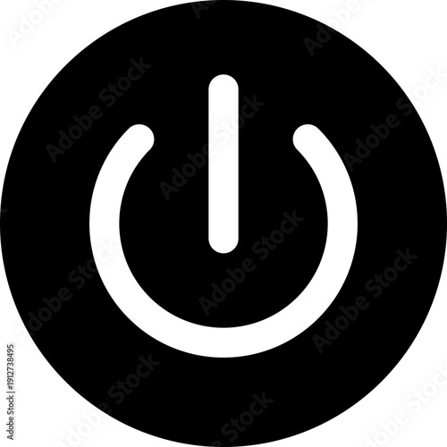 Black power button icon - solid