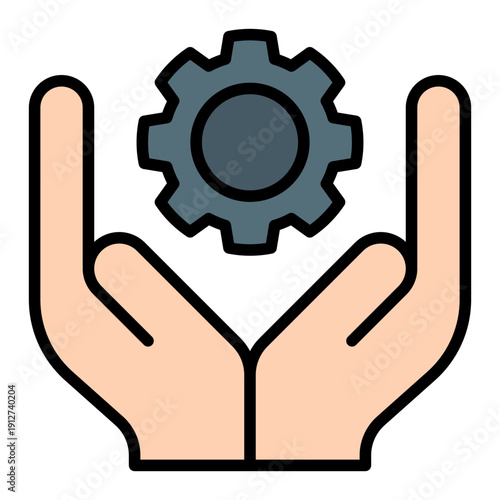 Responsibility Filled Line Icon Vector for Business Ethics and Management, Corporate Governance Leadership and Company Values Symbol