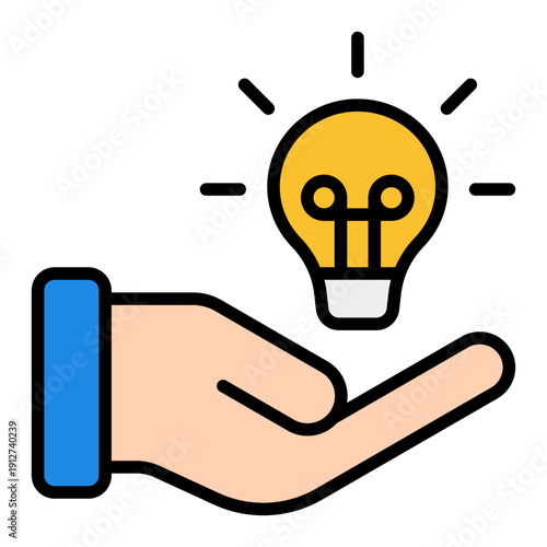 Knowledge 2 Filled Line Icon Vector for Business Ethics and Management, Corporate Governance Leadership and Company Values Symbol