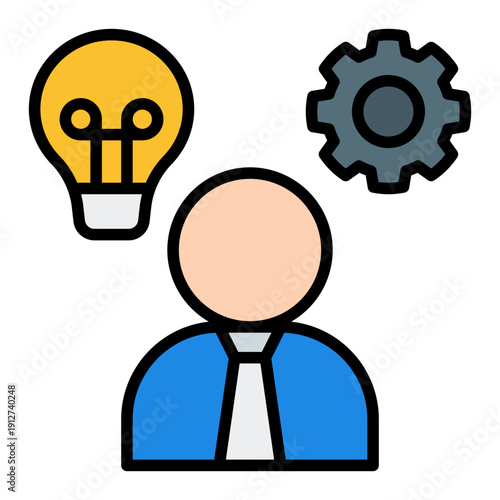 Innovation Filled Line Icon Vector for Business Ethics and Management, Corporate Governance Leadership and Company Values Symbol