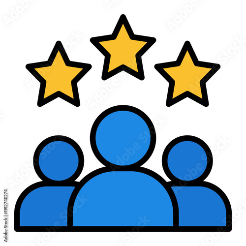 Customer Satisfaction Filled Line Icon Vector for Business Ethics and Management, Corporate Governance Leadership and Company Values Symbol
