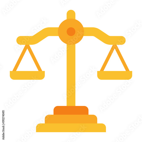 Justice Scale Flat Icon Vector for Business Ethics and Management, Corporate Governance Leadership and Company Values Symbol