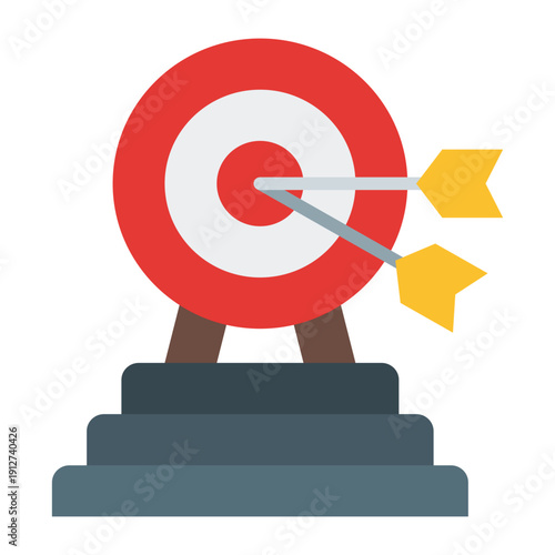 Goal Flat Icon Vector for Business Ethics and Management, Corporate Governance Leadership and Company Values Symbol