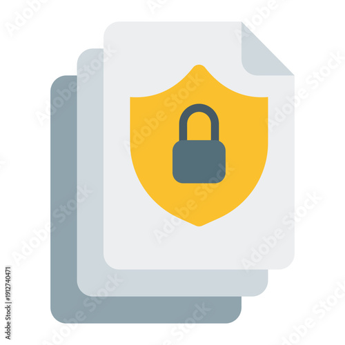 Confidentiality Flat Icon Vector for Business Ethics and Management, Corporate Governance Leadership and Company Values Symbol