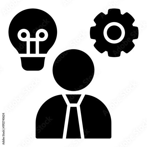 Innovation Glyph Icon Vector for Business Ethics and Management, Corporate Governance Leadership and Company Values Symbol