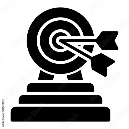 Goal Glyph Icon Vector for Business Ethics and Management, Corporate Governance Leadership and Company Values Symbol