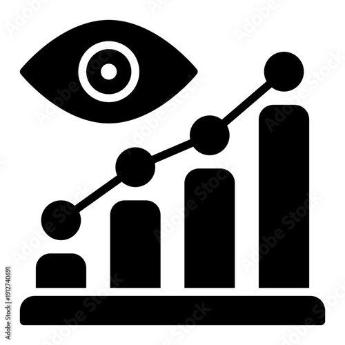 Company Vision Glyph Icon Vector for Business Ethics and Management, Corporate Governance Leadership and Company Values Symbol