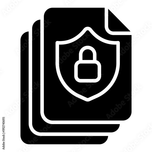 Confidentiality Glyph Icon Vector for Business Ethics and Management, Corporate Governance Leadership and Company Values Symbol