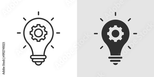 Innovation Icon representing creativity, new ideas, technological advancement, business innovation, and modern solutions.